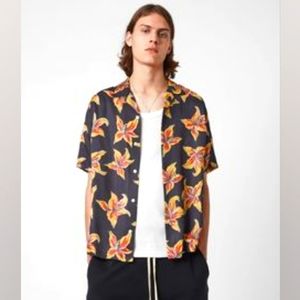 Allsaints Hibiscus Relaxes Fit Hawaiian Shirt
